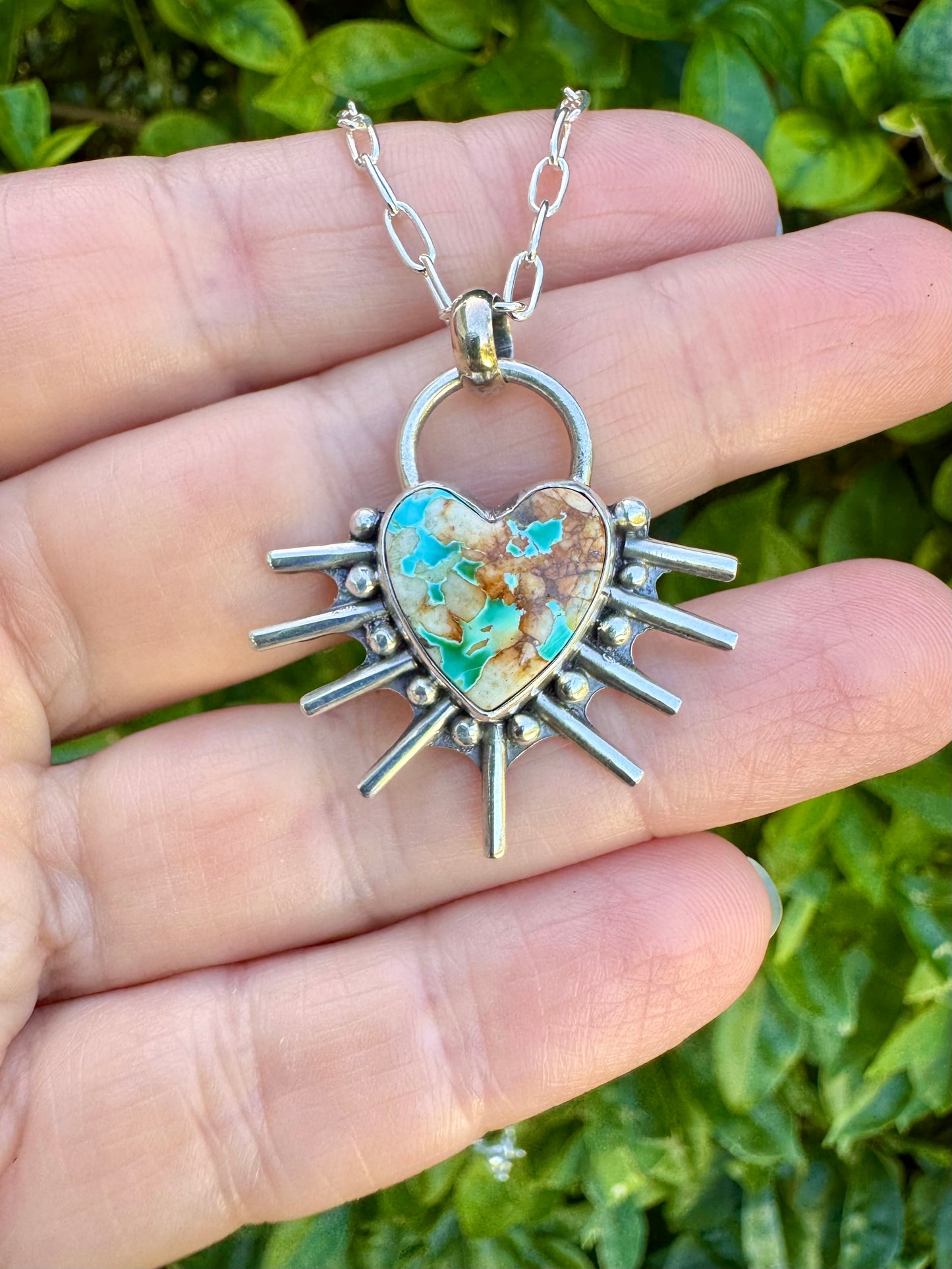 Beautiful Royston Ribbon Turquoise Heart Necklace