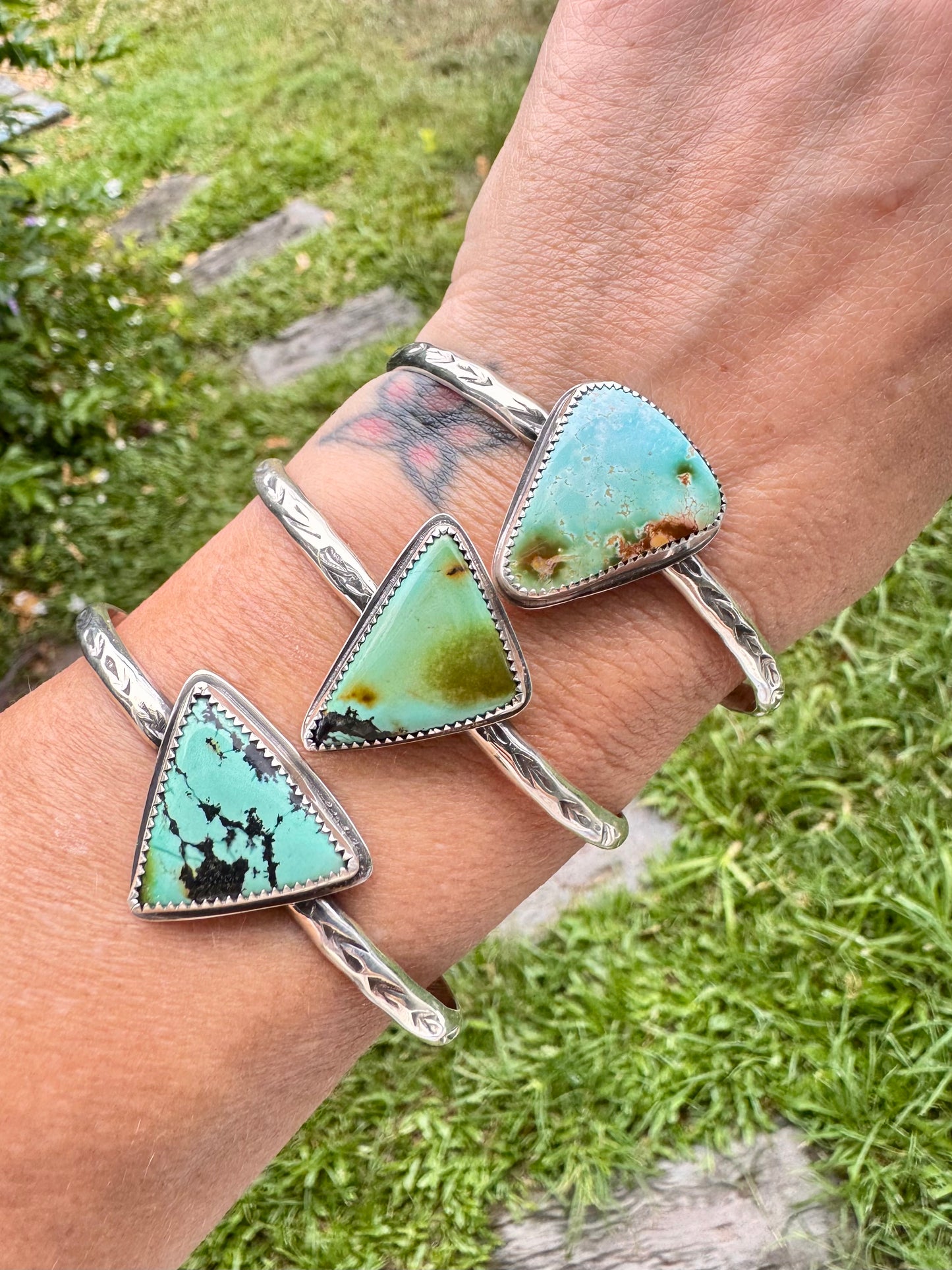 Hubei turquoise sterling silver cuff