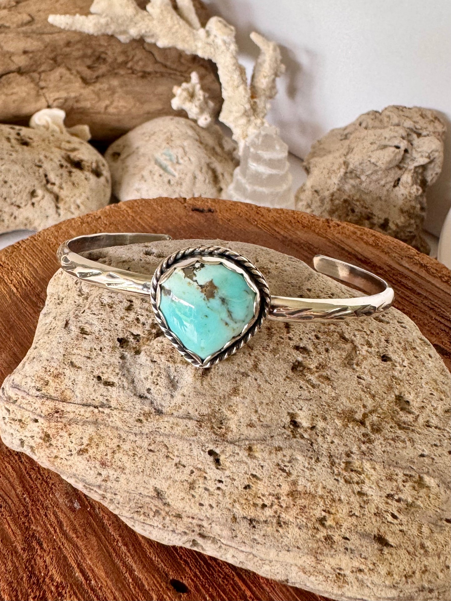 Lone Mountain turquoise sterling silver cuff