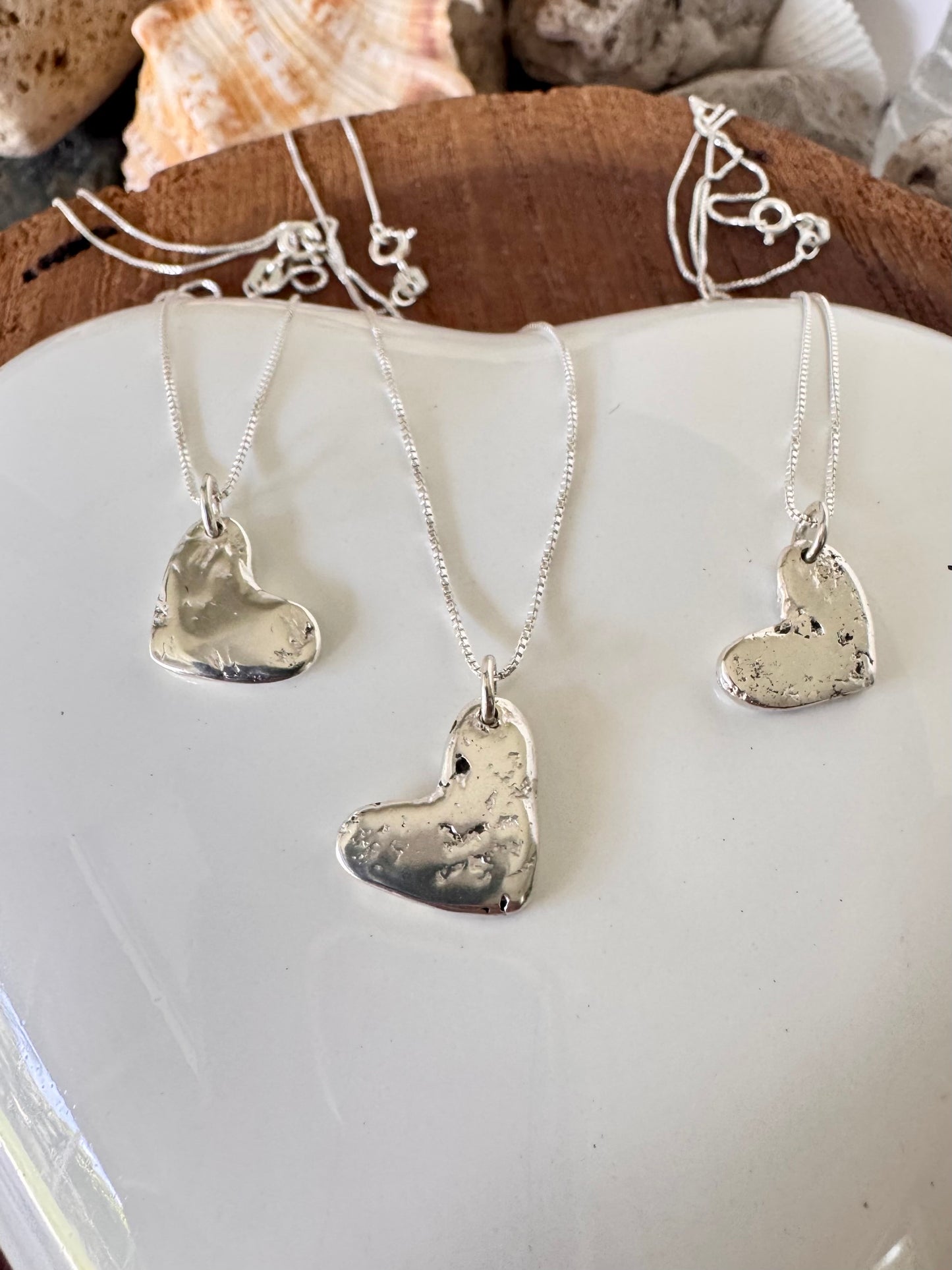 My Rustic Heart - solid silver heart necklace