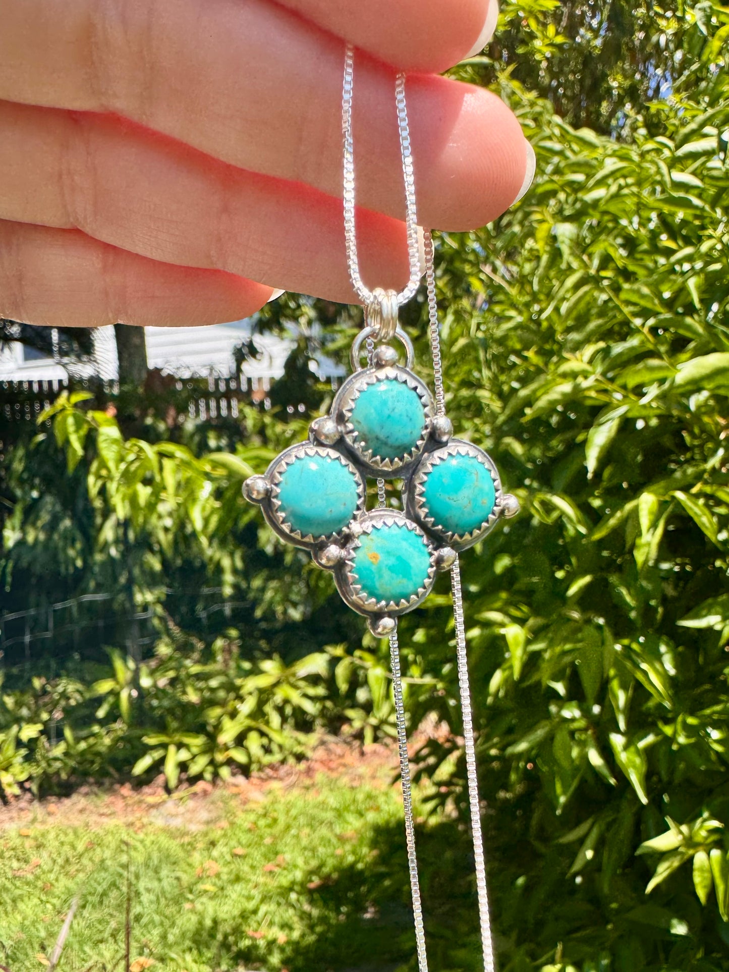 Turquoise 4 rounds necklace