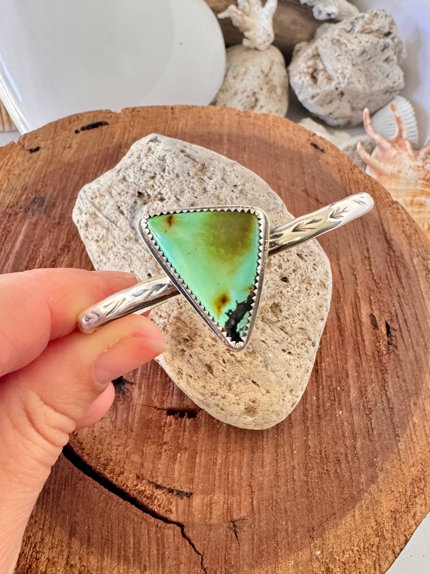 Hubei turquoise sterling silver cuff