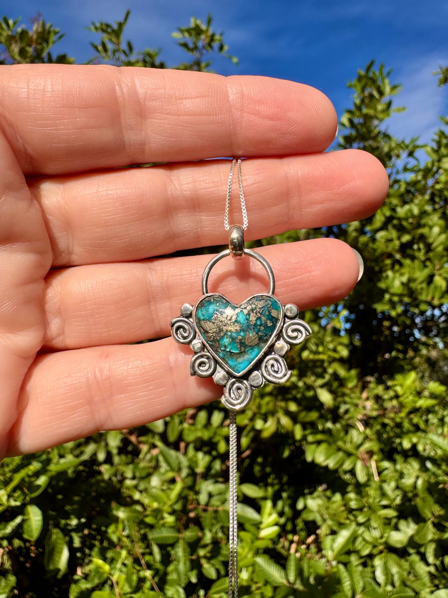 Beautiful Persian Turquoise Heart Necklace