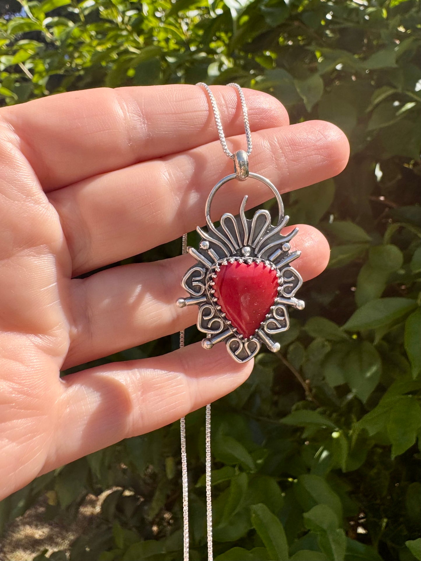 Beautiful Rosarita Sacred Heart Necklace