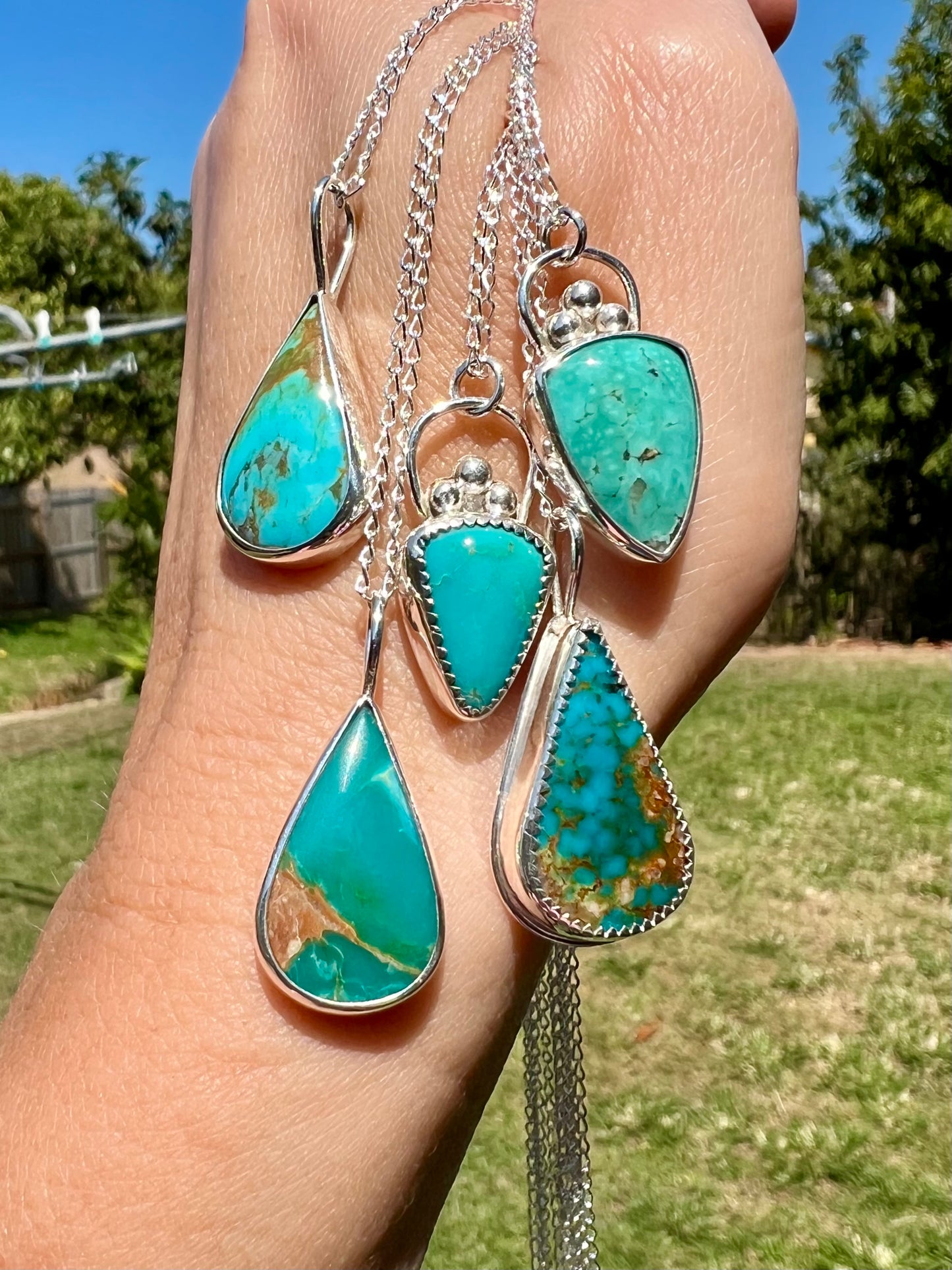 Turquoise necklace shy dragonfly jewels handmade turquoise and silver necklace