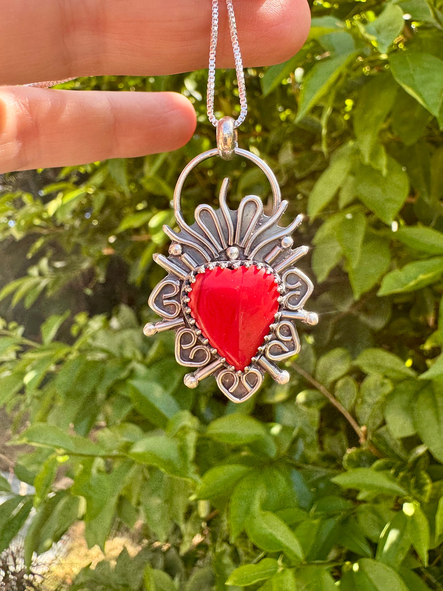 Beautiful Rosarita Sacred Heart Necklace