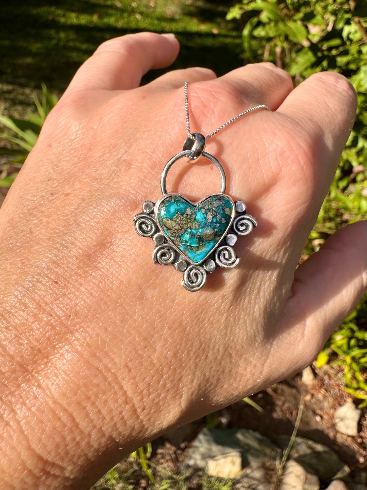 Beautiful Persian Turquoise Heart Necklace
