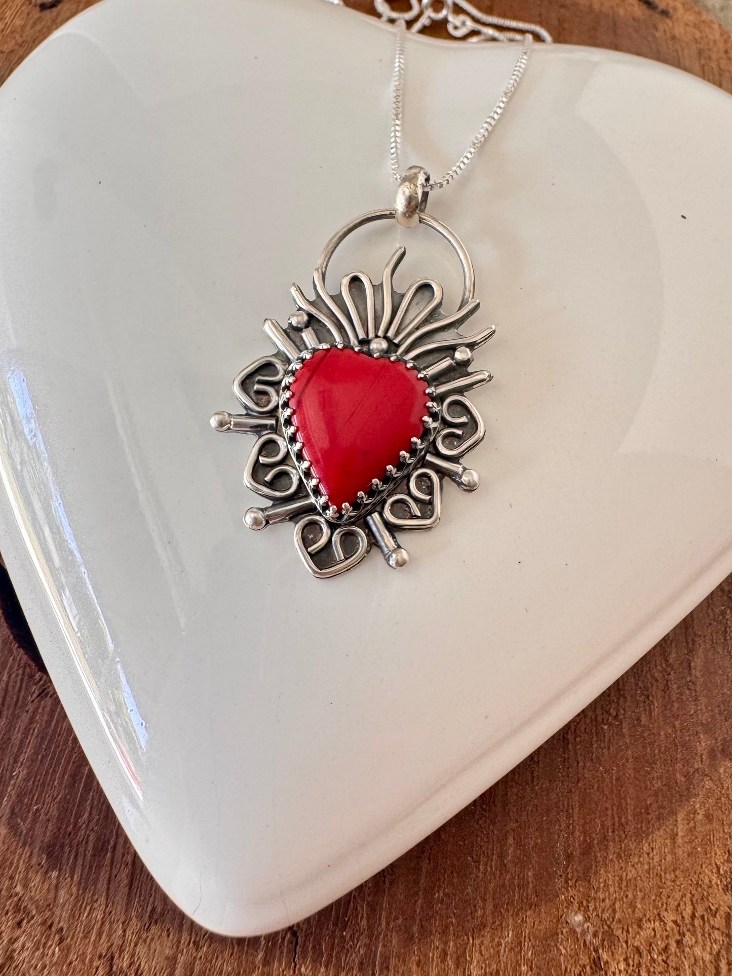 Beautiful Rosarita Sacred Heart Necklace
