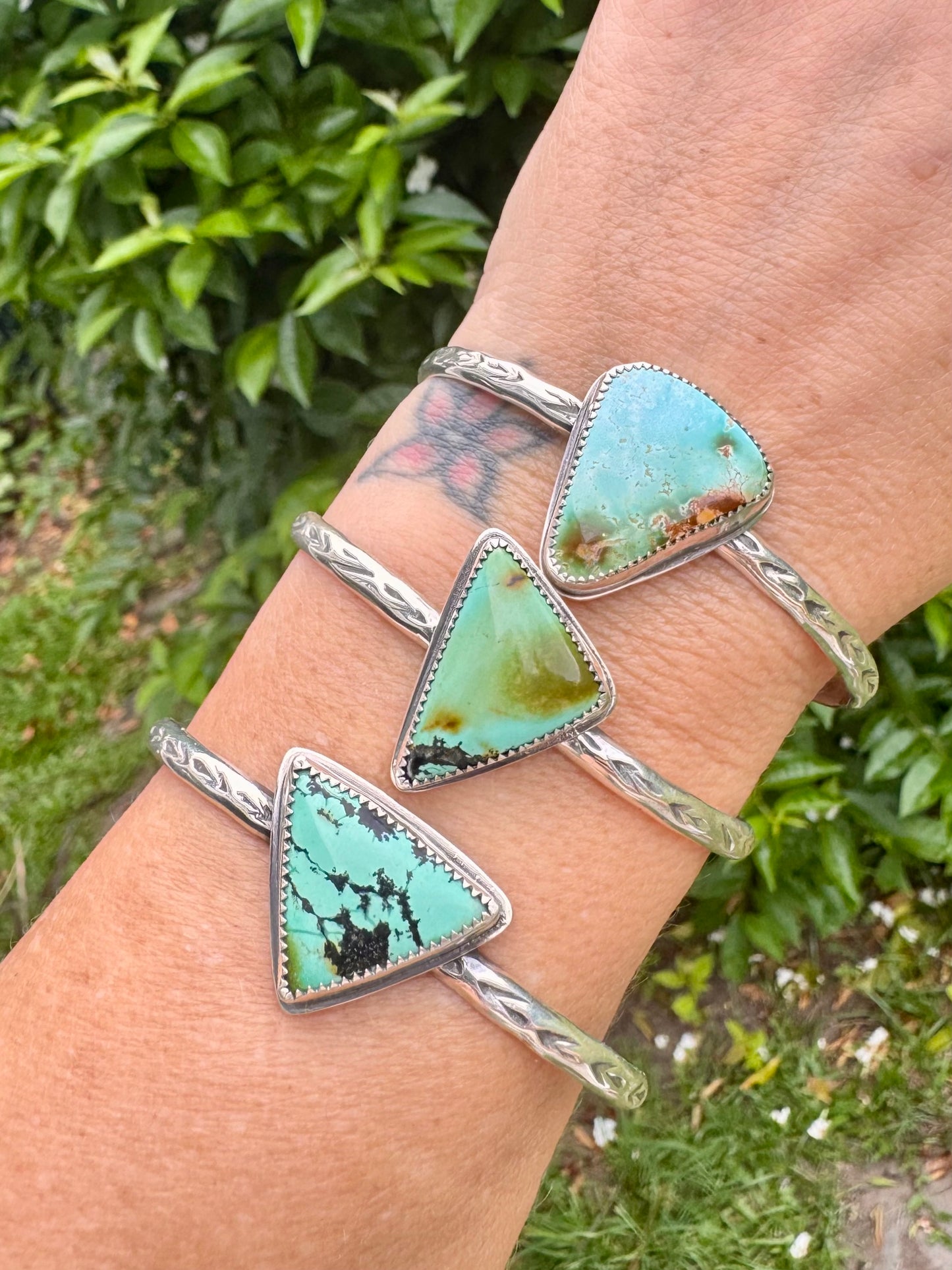 Hubei turquoise sterling silver cuff