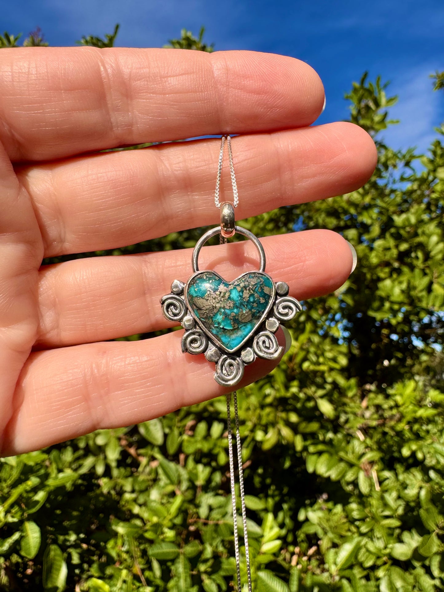 Beautiful Persian Turquoise Heart Necklace