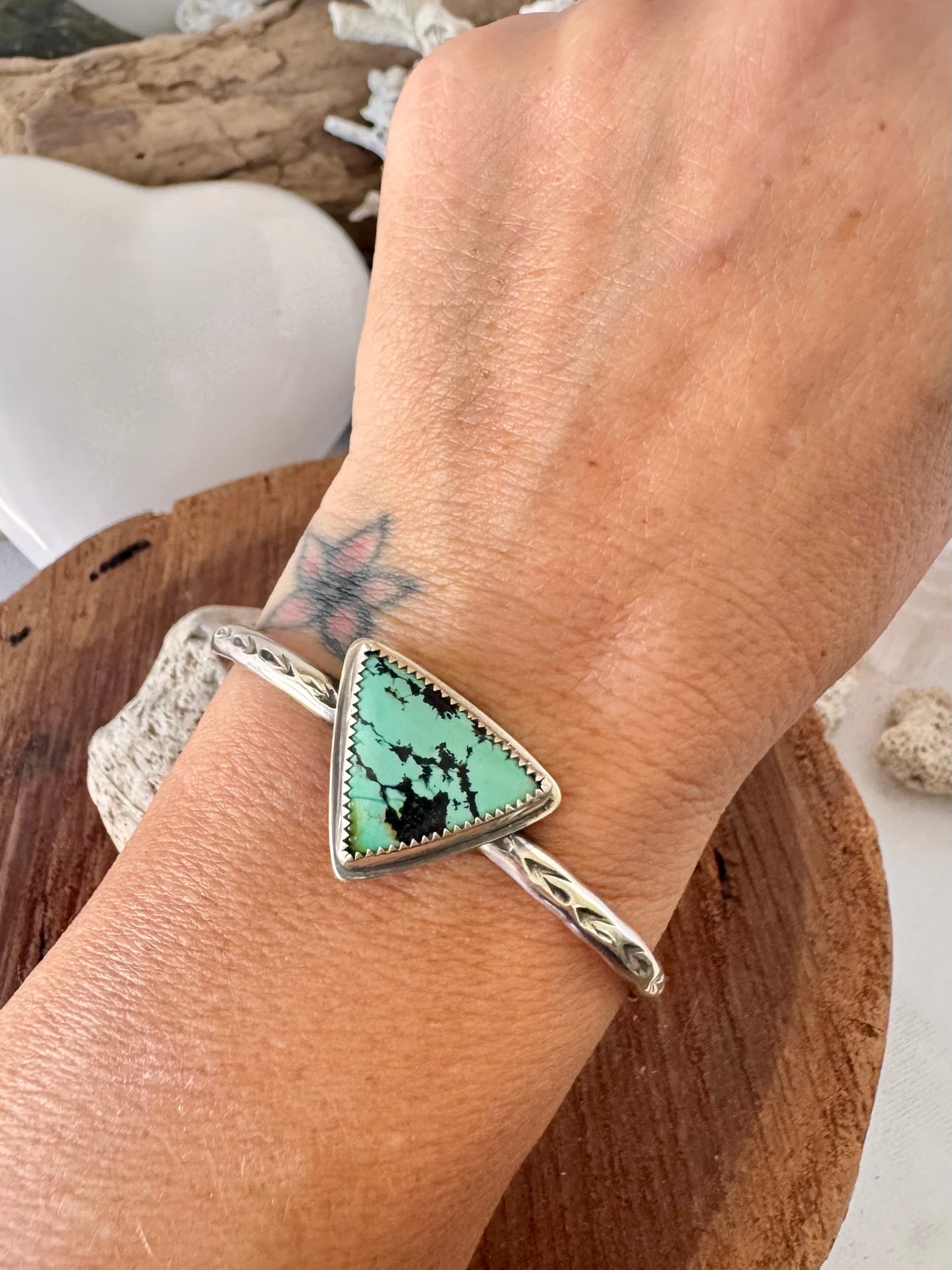 Hubei turquoise sterling silver cuff