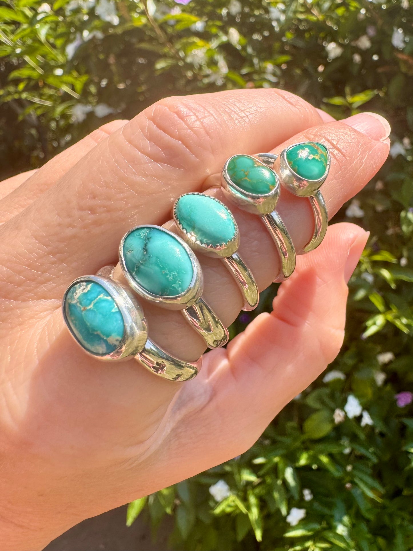 Emerald Valley turquoise ring. Handmade Shy Dragonfly turquoise ring size 9