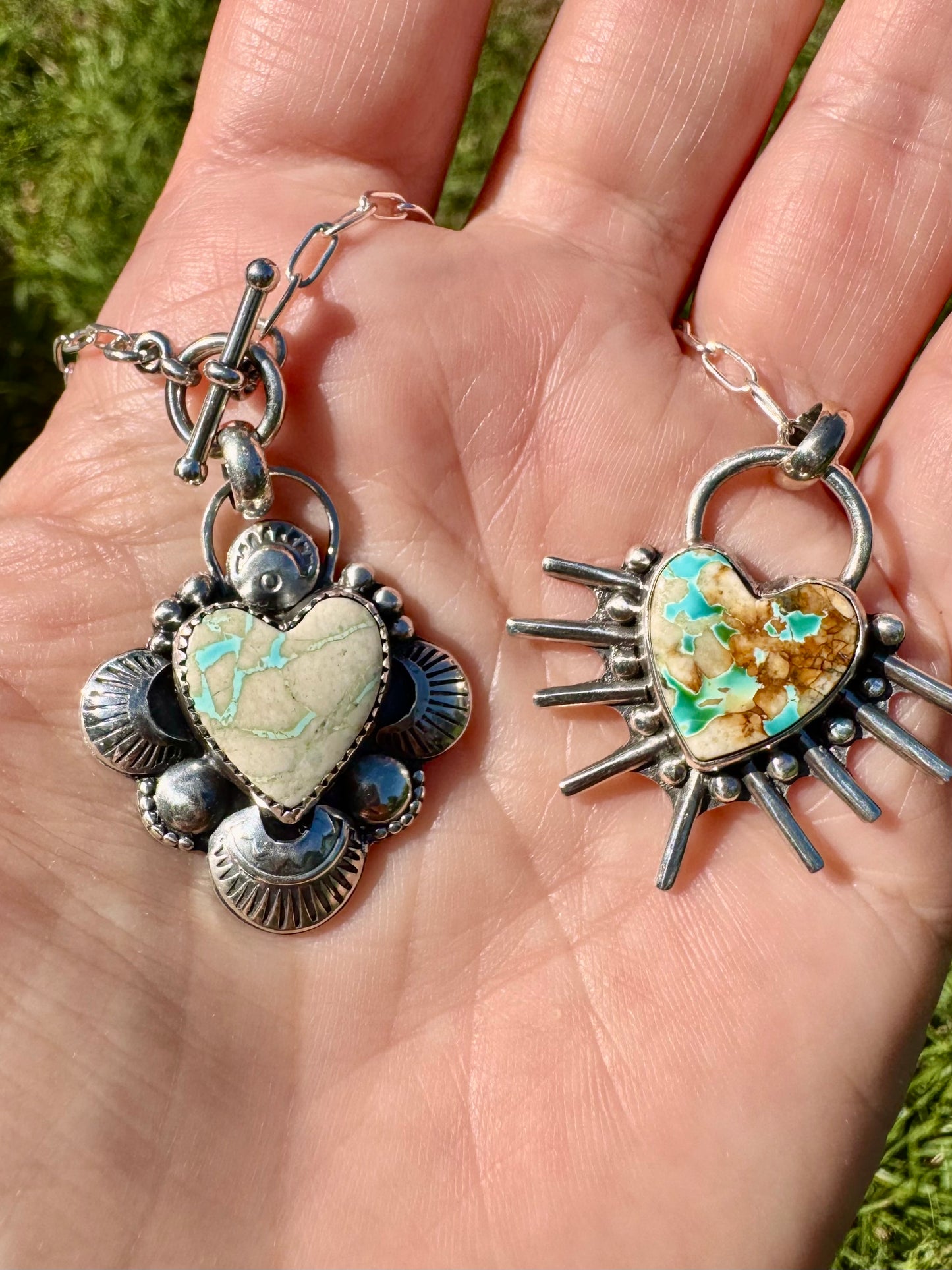 Beautiful Royston Ribbon Turquoise Heart Necklace