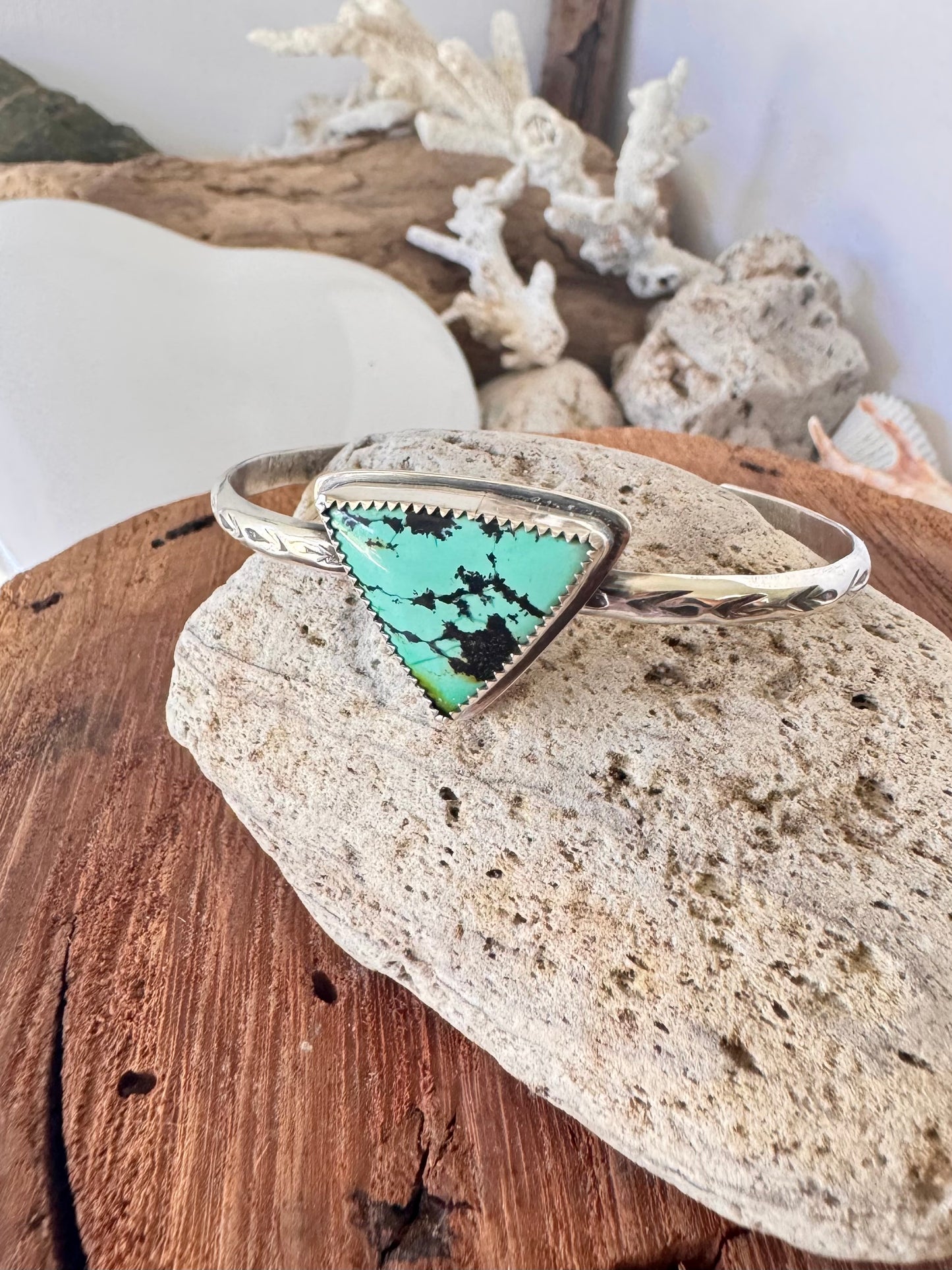 Hubei turquoise sterling silver cuff