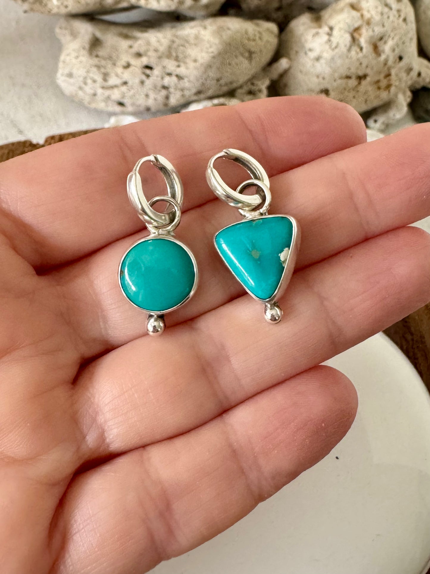 Turquoise Mismatch Drop Earrings
