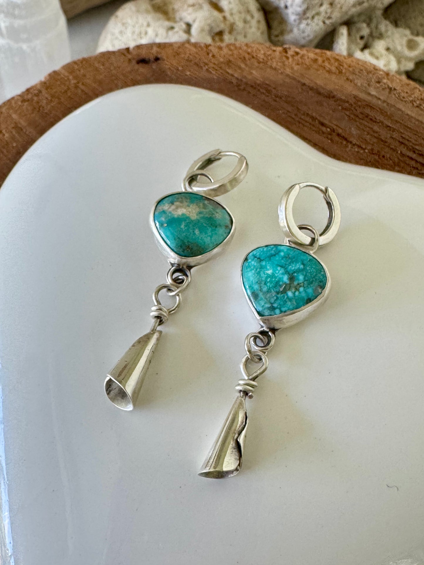 Turquoise drop earrings.