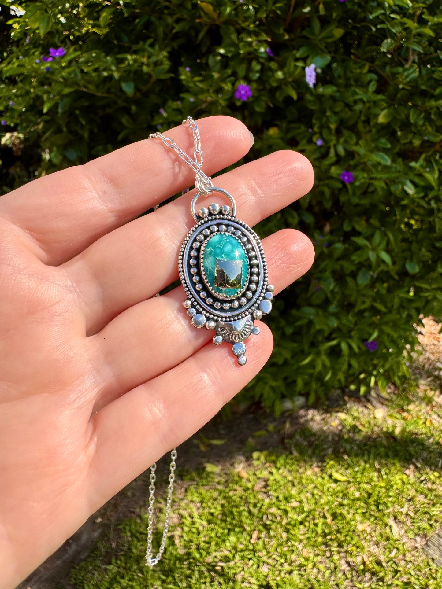 Beautiful Whitewater Turquoise With Pyrite Necklace