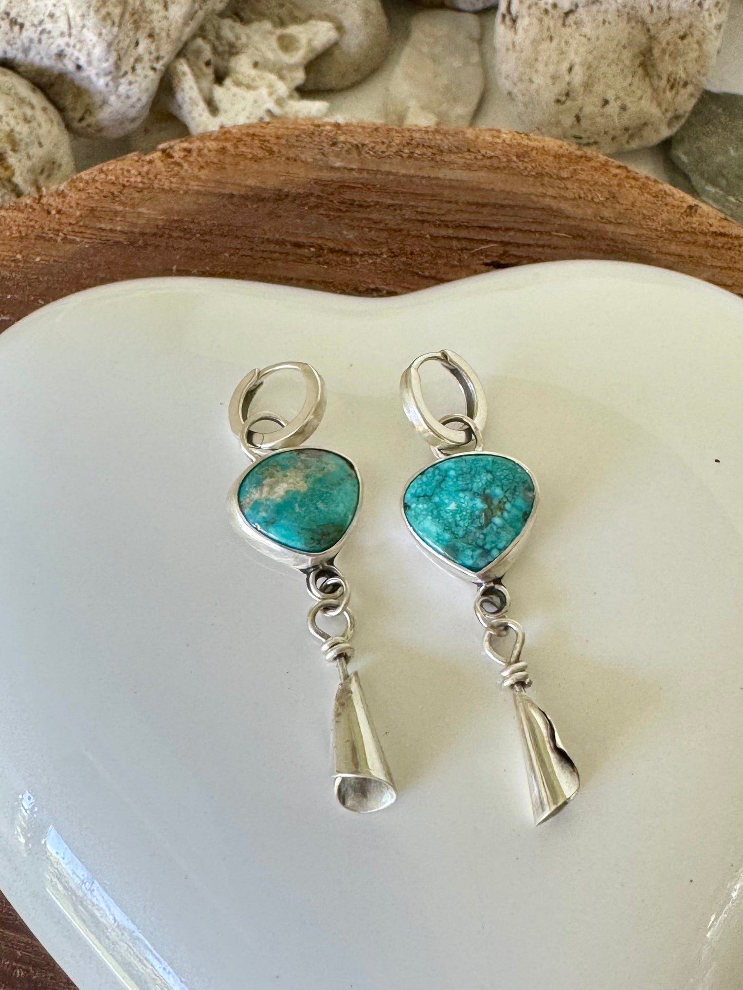 Turquoise drop earrings.