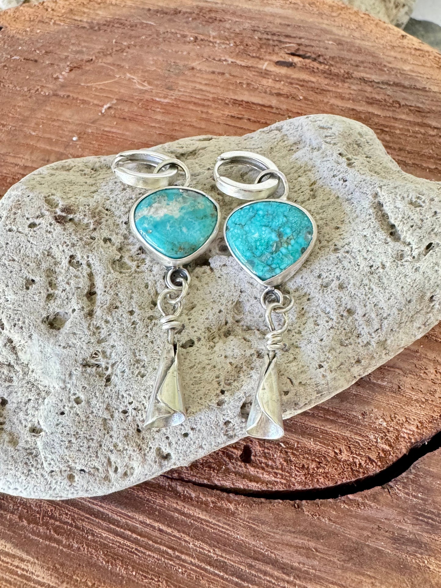 Turquoise drop earrings.