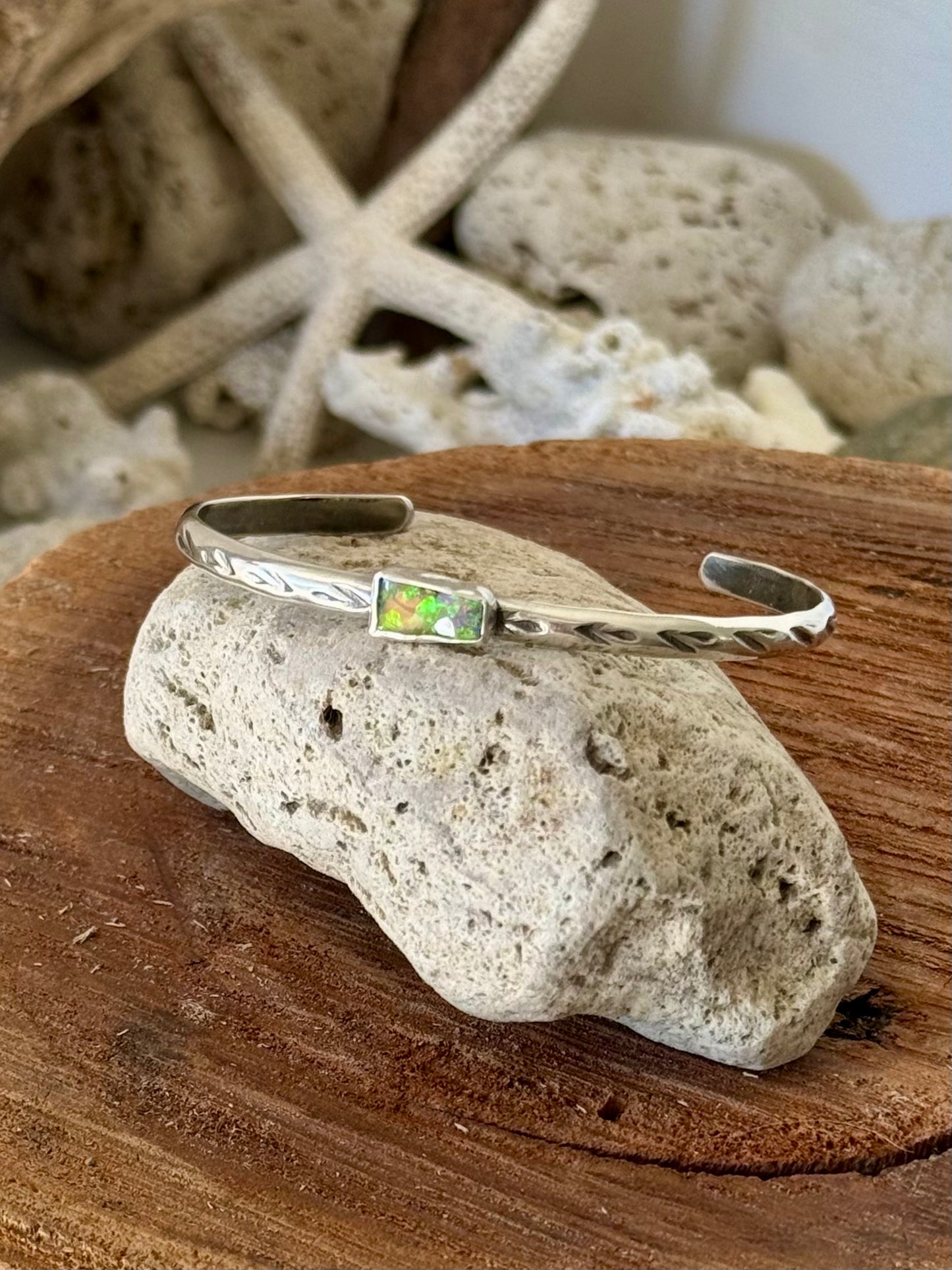 Boulder Opal Stacking Cuff Bracelet