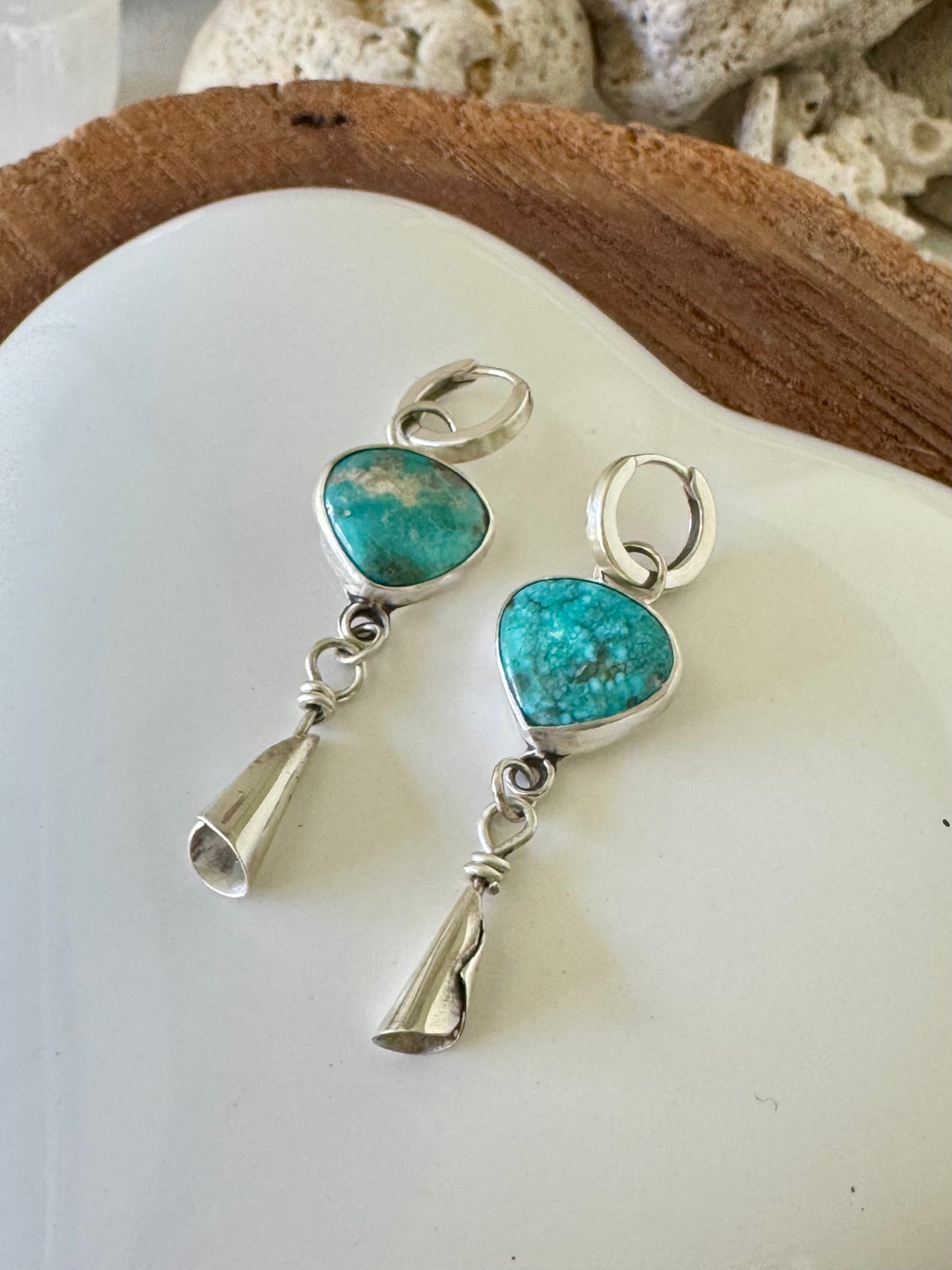 Turquoise drop earrings.