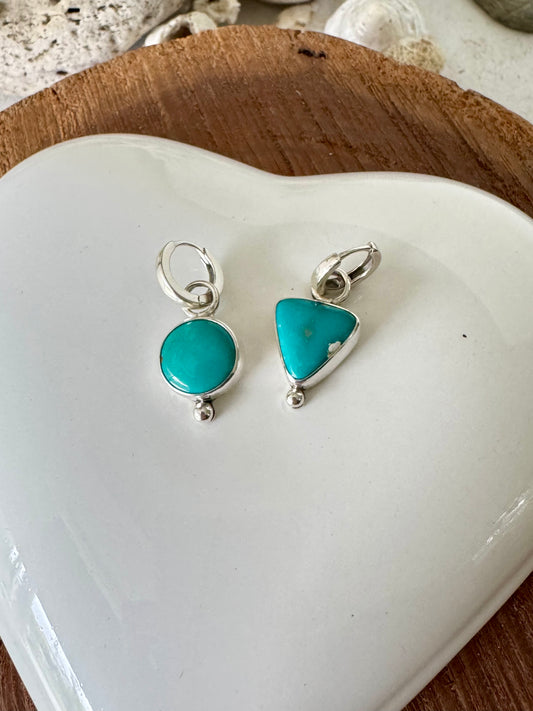 Turquoise Mismatch Drop Earrings
