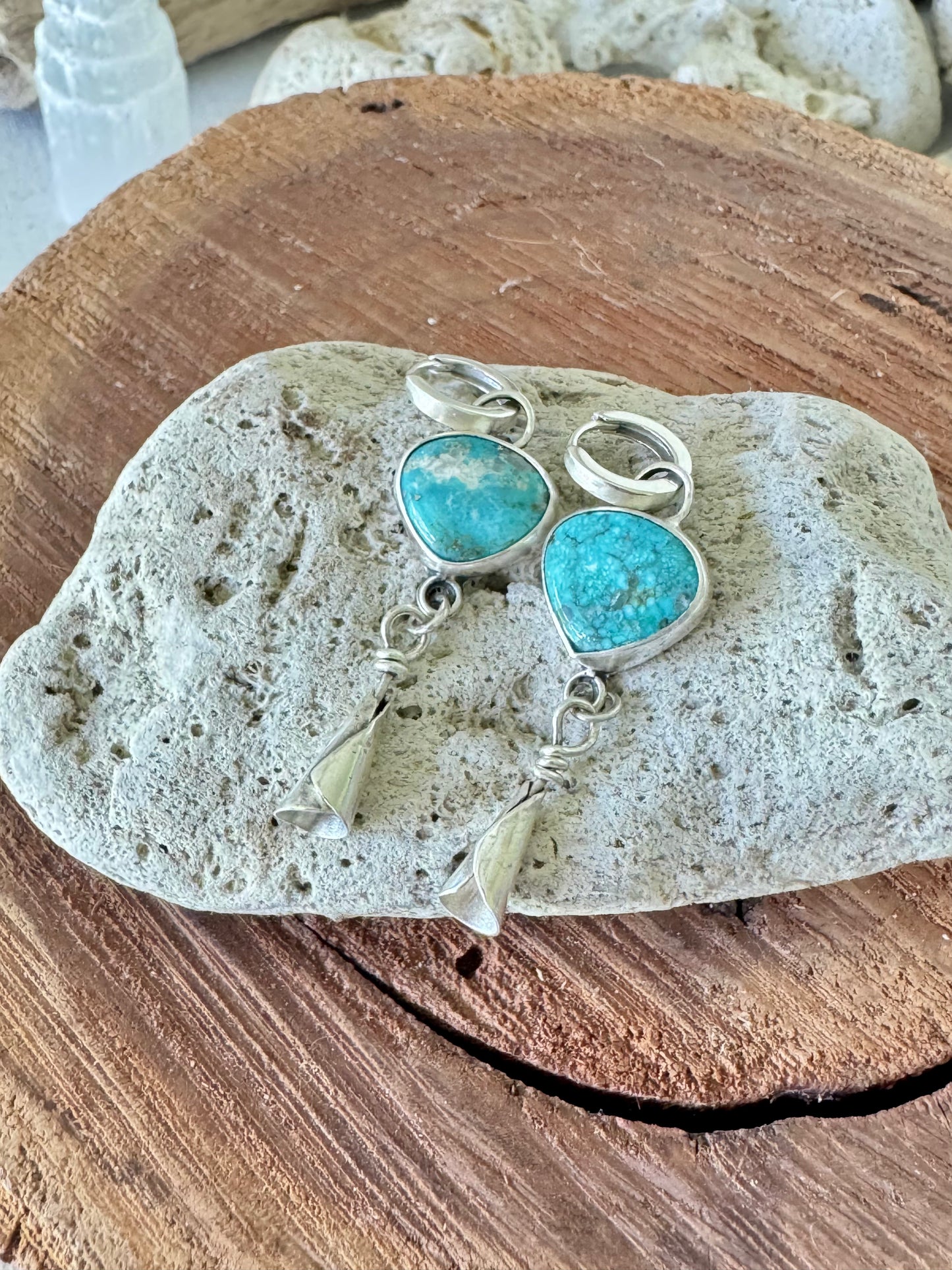 Turquoise drop earrings.