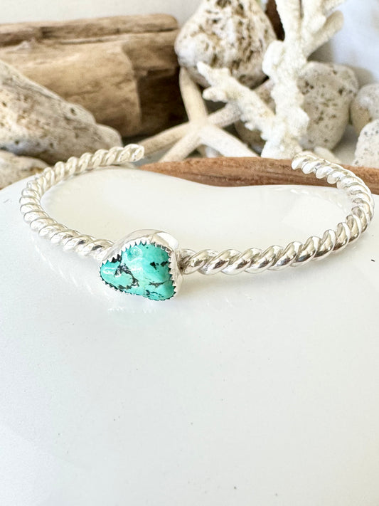 Turquoise twist cuff bangle
