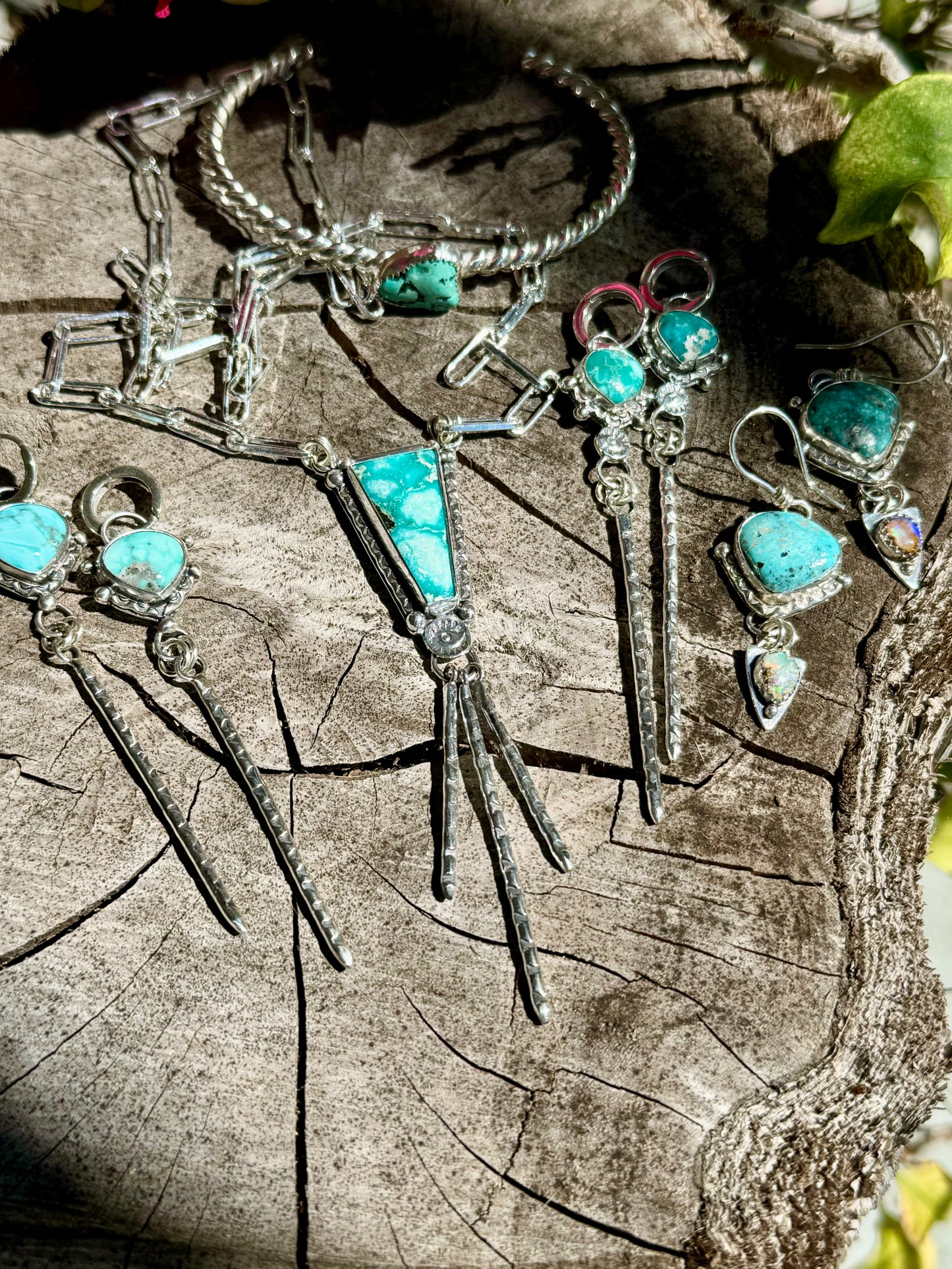 Turquoise twist cuff bangle