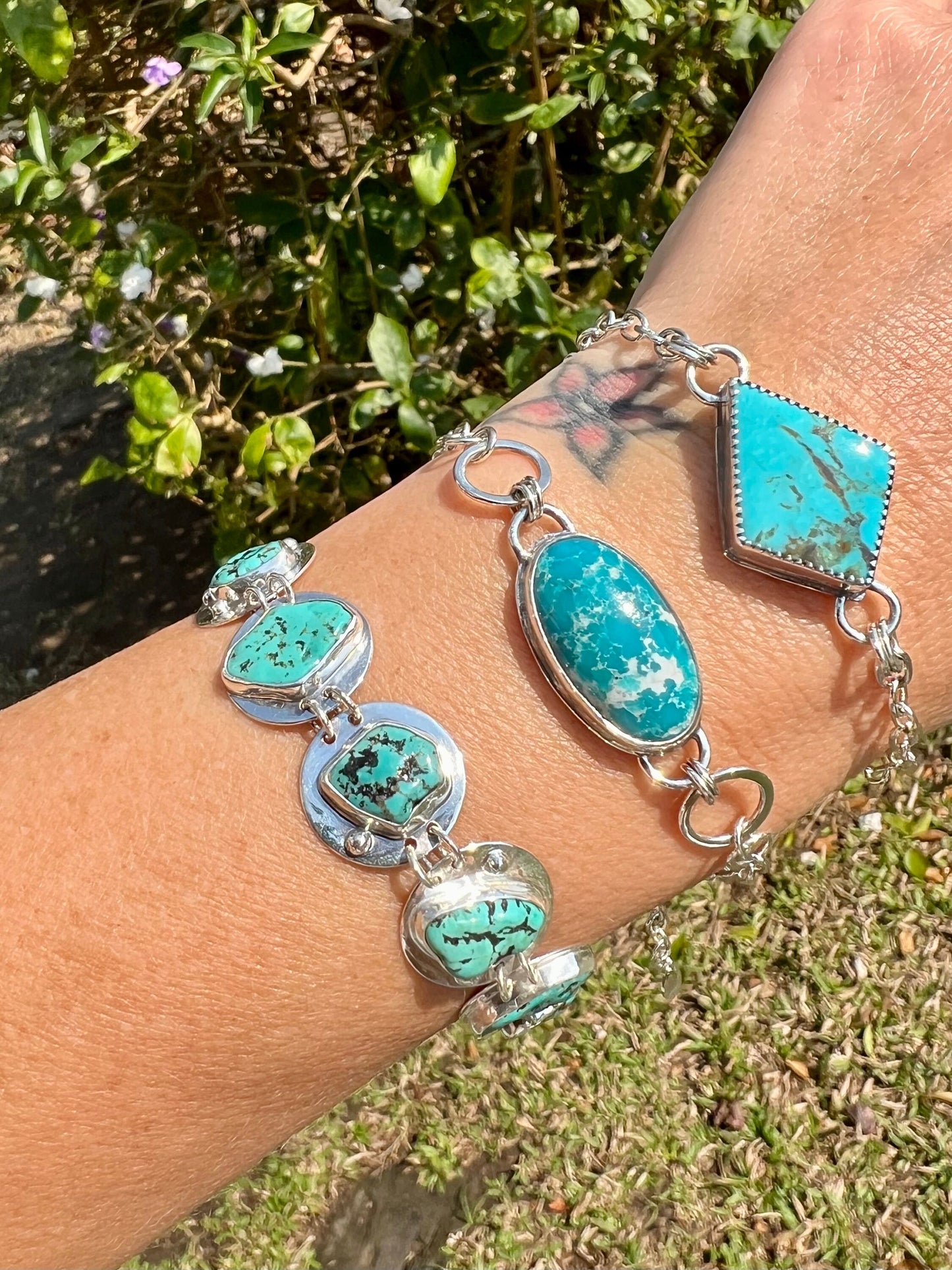 Shy dragonfly handmade Turquoise bracelet silver and turquoise bracelet