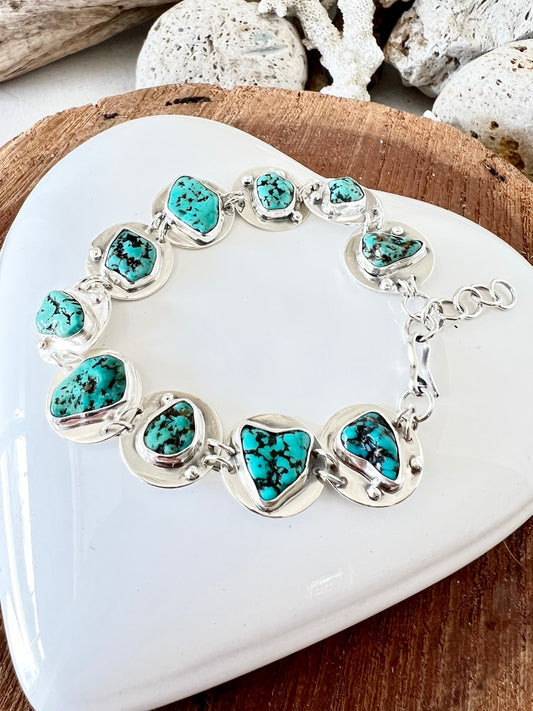 Shy dragonfly handmade Turquoise bracelet silver and turquoise bracelet